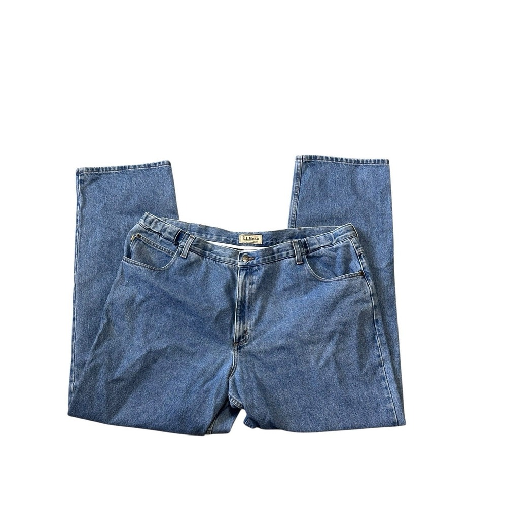 LL Bean Mens Double L Jeans Natural Fit Hidden Comfort Waist Sz 44 x 34 Workwear